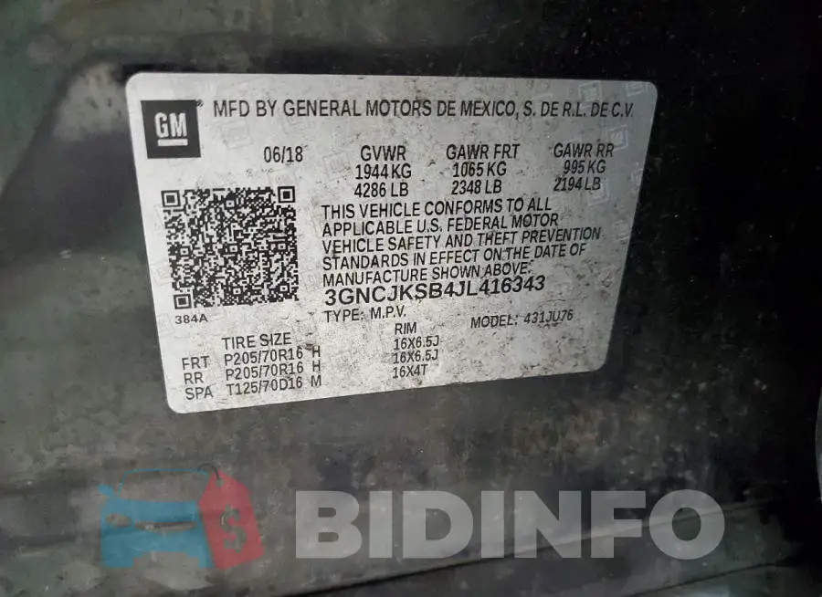 3GNCJKSB4JL416343 Photo# 13