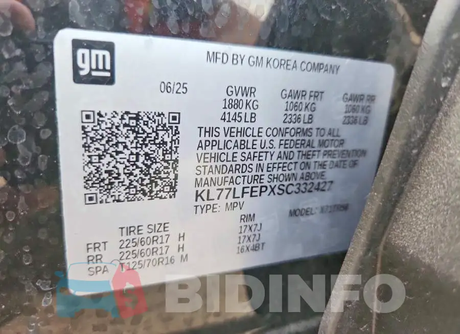 KL77LFEPXSC332427 Photo# 14