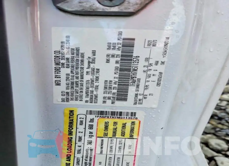 1FA6P8TH7M5113576 Photo# 13