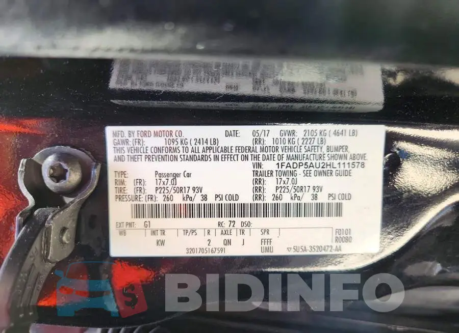 1FADP5AU2HL111578 Photo# 12