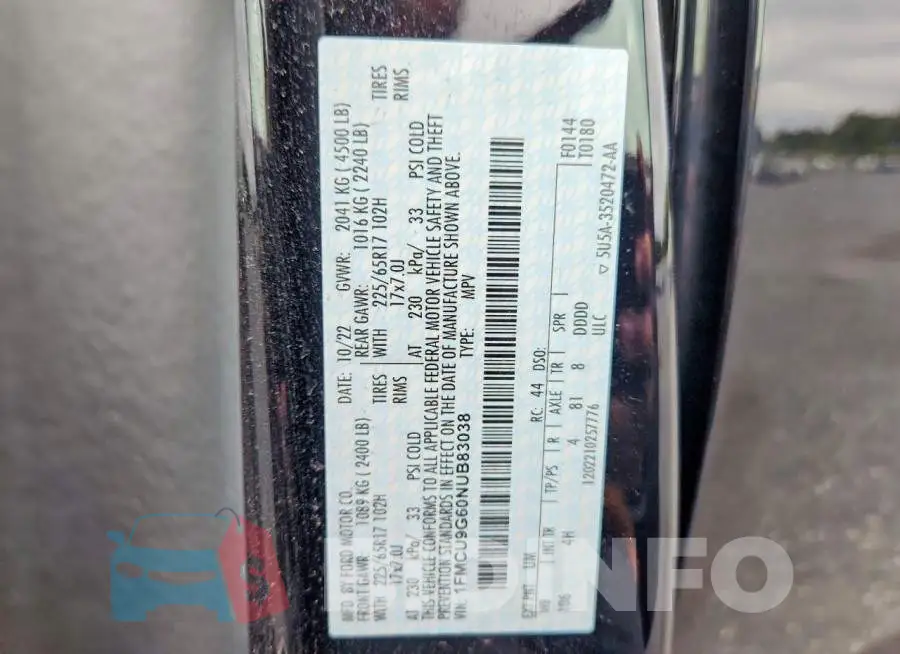 1FMCU9G60NUB83038 Photo# 13
