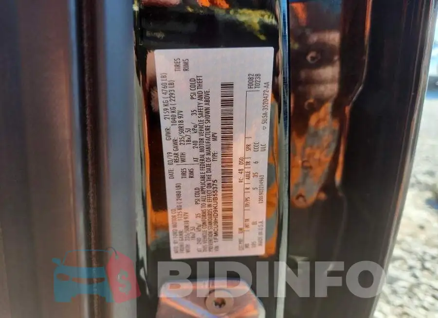 1FMCU9HD9KUB55375 Photo# 13