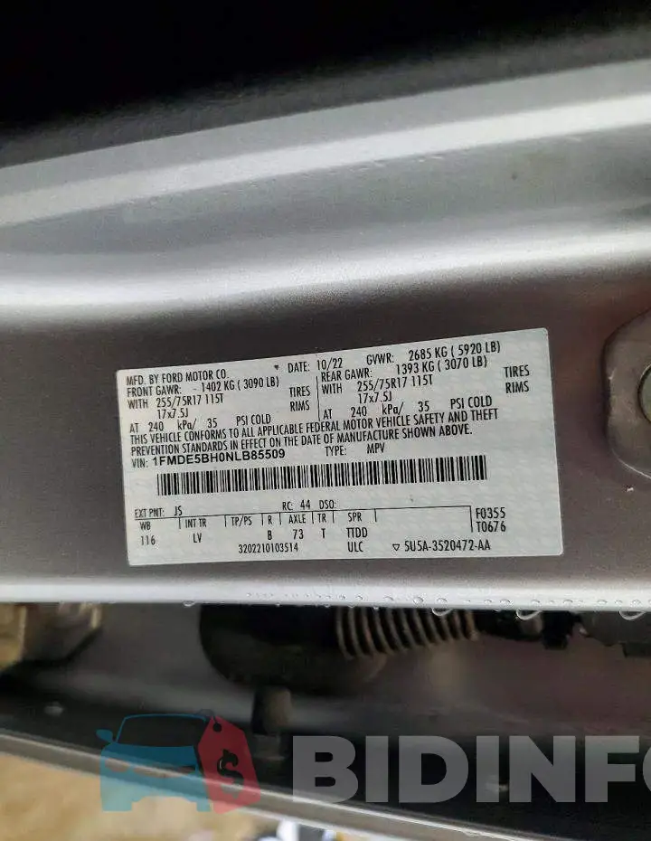 1FMDE5BH0NLB85509 Photo# 14