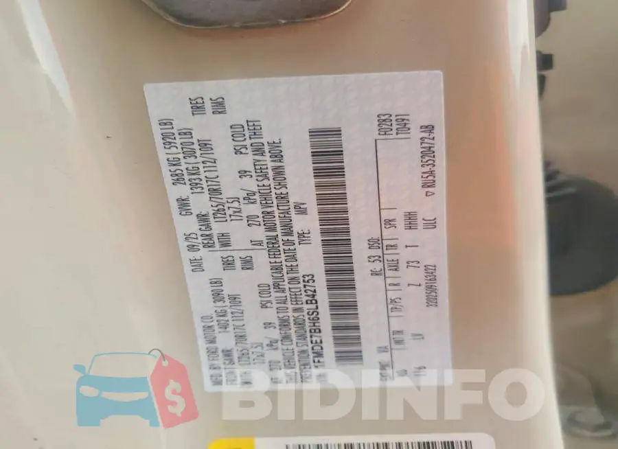 1FMDE7BH6SLB42753 Photo# 14