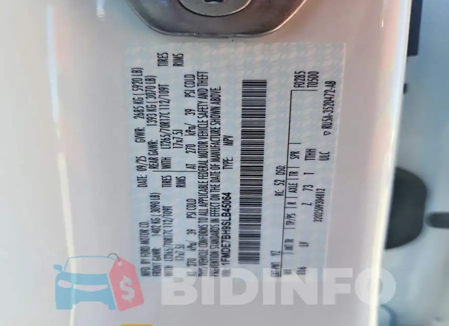 1FMDE7BH9SLB45064 Photo# 13