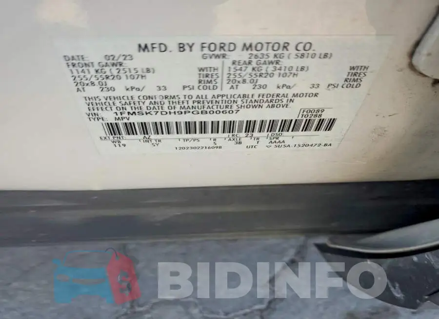 1FMSK7DH9PGB00607 Photo# 13