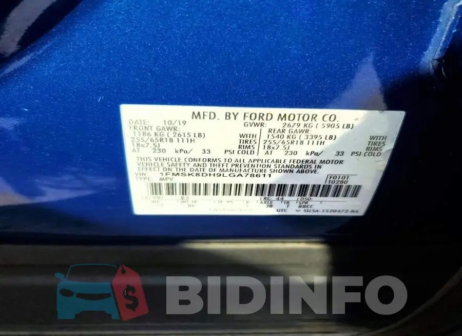 1FMSK8DH9LGA78611 Photo# 14