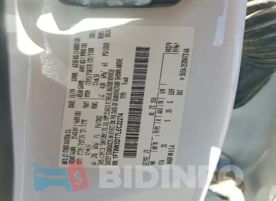 1FT8W3DT7LEC22274 Photo# 13