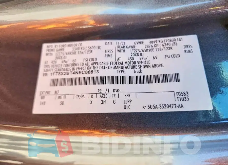 1FT8X2BT4NEC88813 Photo# 12