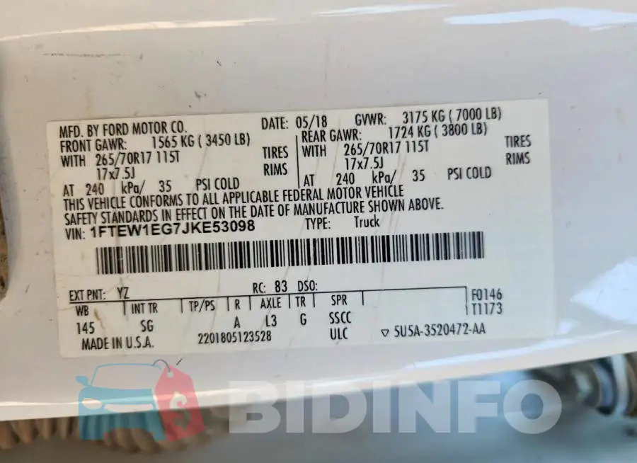 1FTEW1EG7JKE53098 Photo# 12