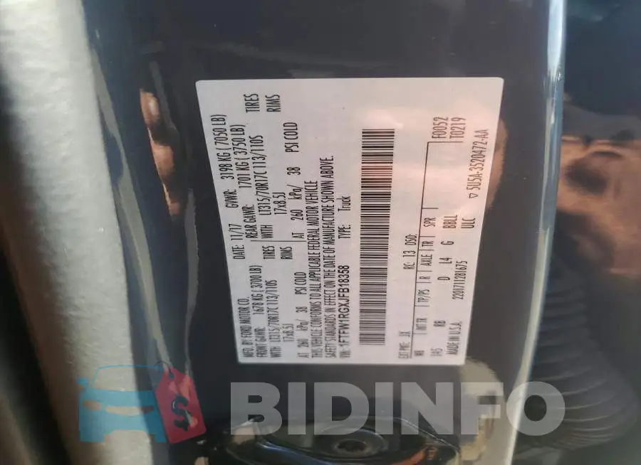 1FTFW1RGXJFB18358 Photo# 12