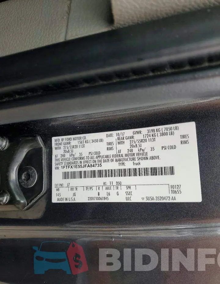 1FTFX1E55JFA84735 Photo# 13