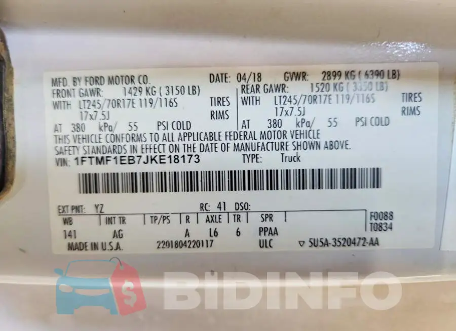 1FTMF1EB7JKE18173 Photo# 12