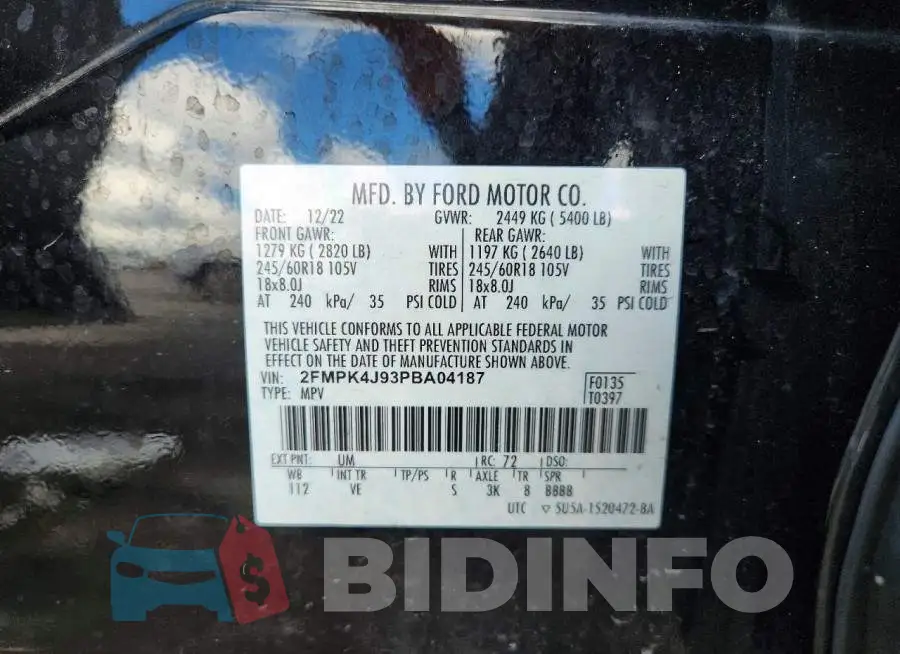 2FMPK4J93PBA04187 Photo# 14