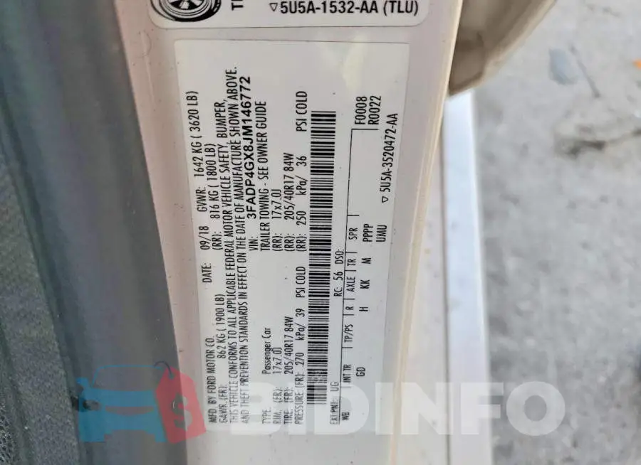 3FADP4GX8JM146772 Photo# 12