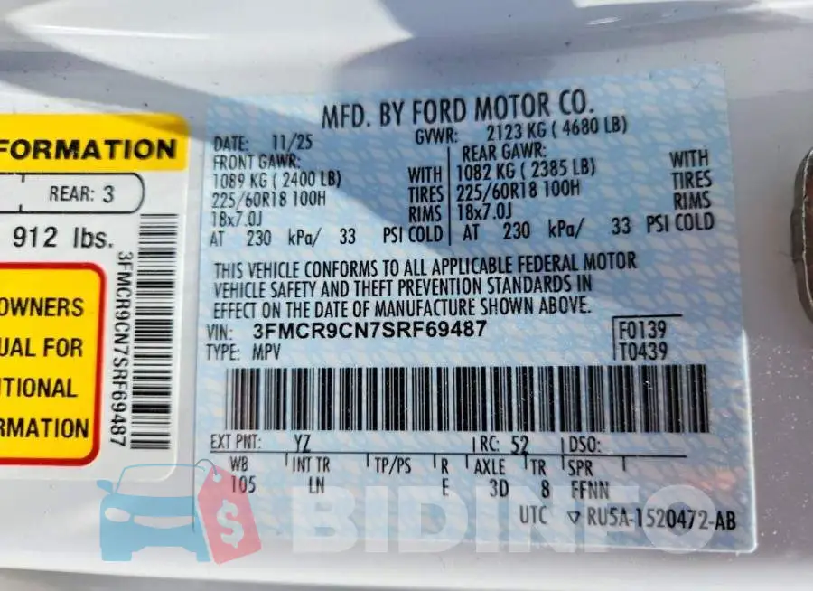 3FMCR9CN7SRF69487 Photo# 13