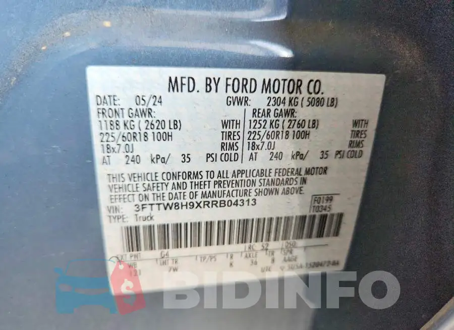 3FTTW8H9XRRB04313 Photo# 12