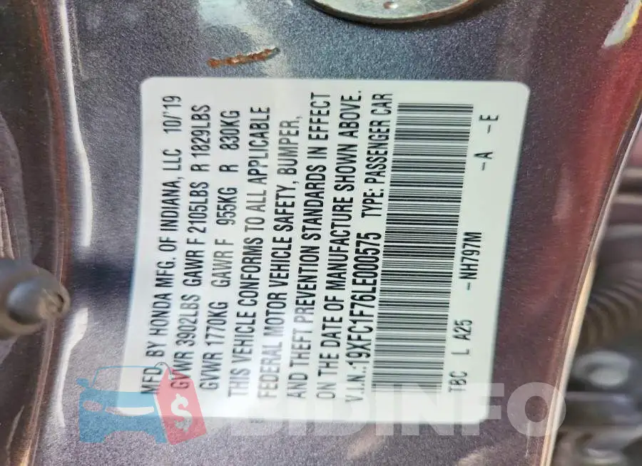 19XFC1F76LE000575 Photo# 12
