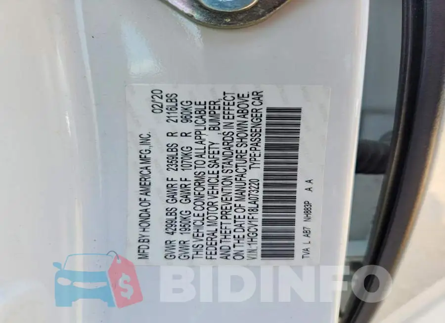 1HGCV1F18LA073220 Photo# 13