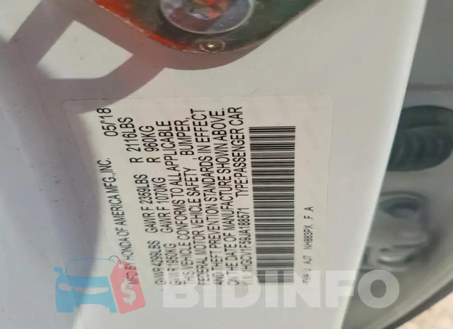 1HGCV1F59JA188571 Photo# 13