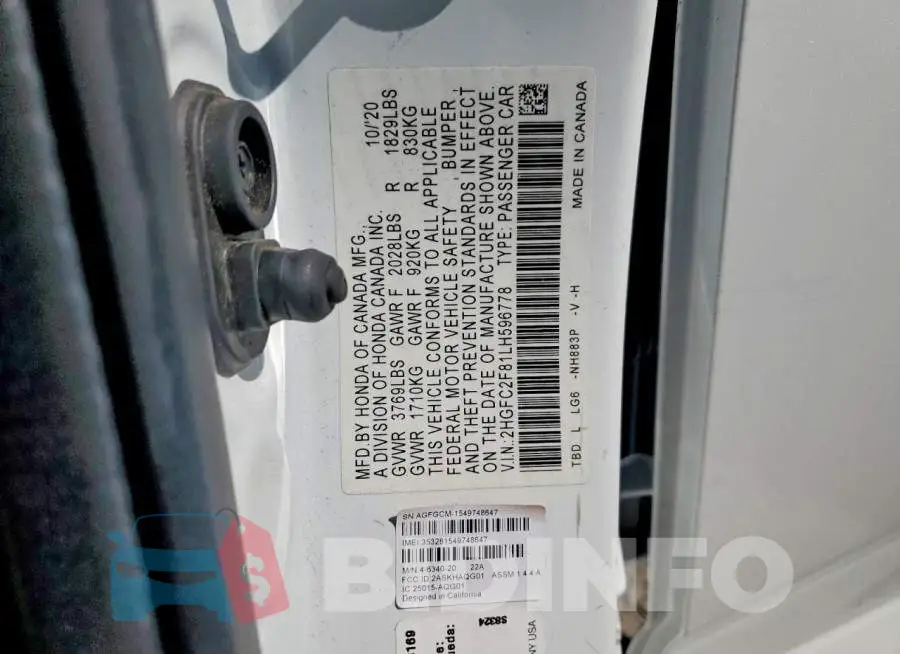 2HGFC2F81LH596778 Photo# 12