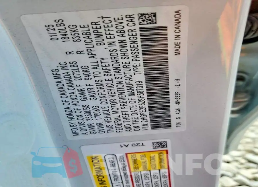 2HGFE2F52SH567319 Photo# 12