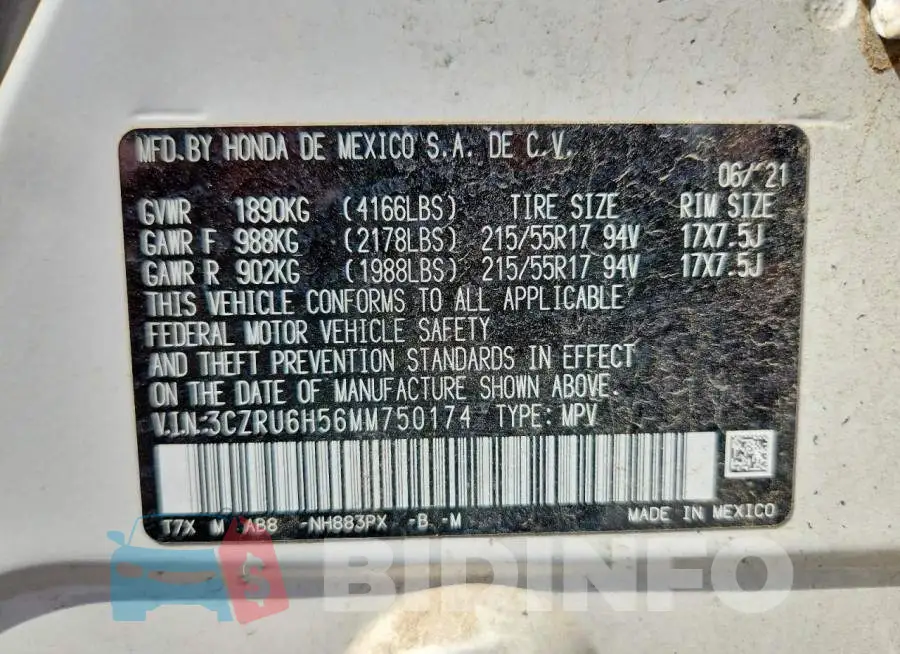3CZRU6H56MM750174 Photo# 13
