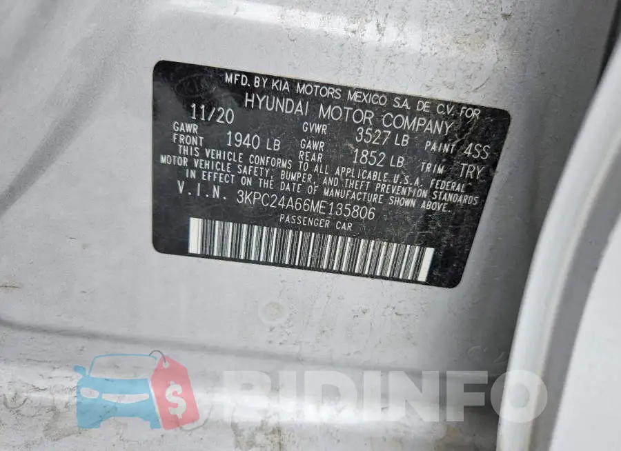 3KPC24A66ME135806 Photo# 12
