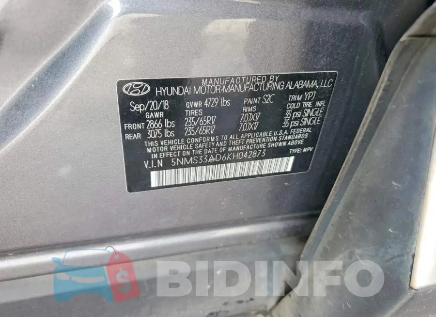5NMS33AD6KH042873 Photo# 12