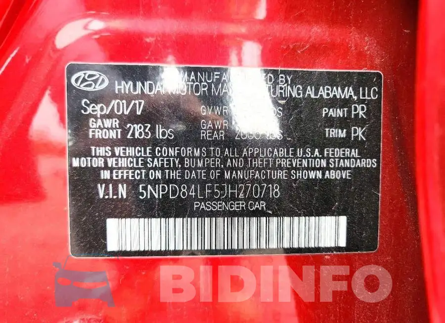 5NPD84LF5JH270718 Photo# 12