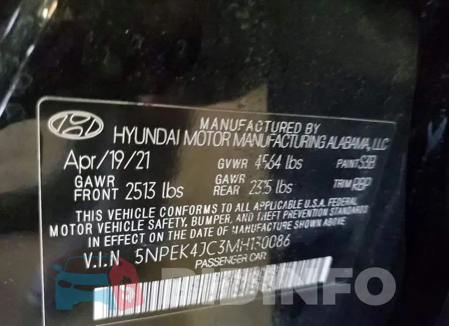 5NPEK4JC3MH130086 Photo# 13
