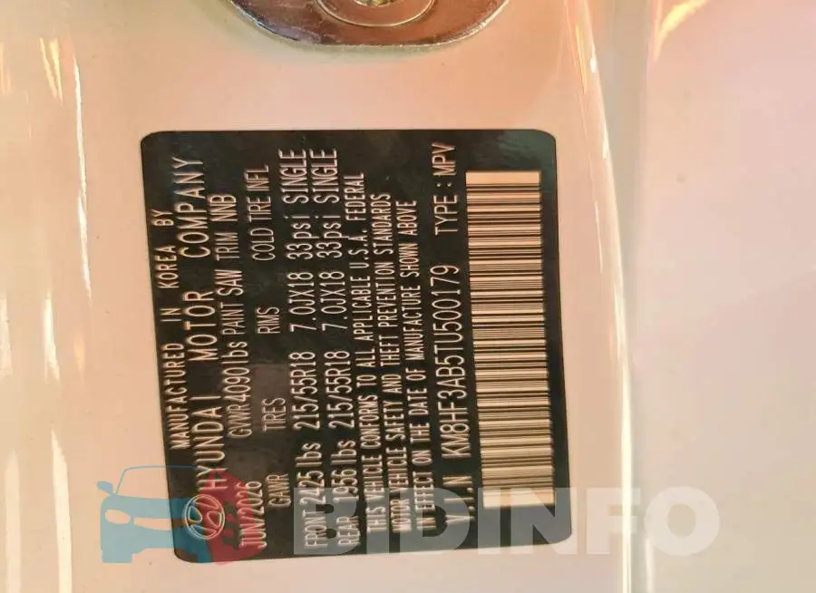 KM8HF3AB5TU500179 Photo# 12