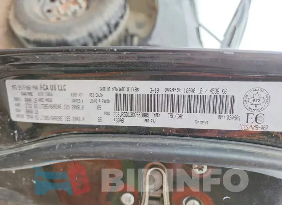 3C6UR5DL3KG553885 Photo# 13