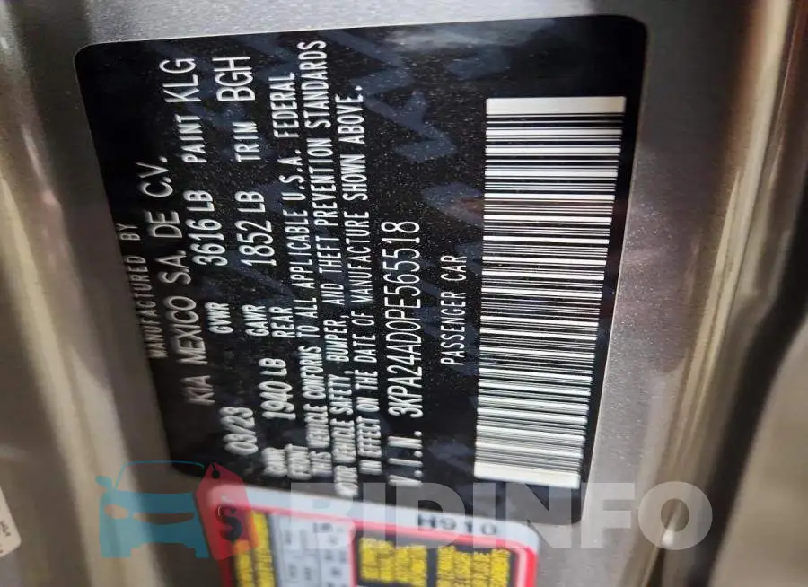 3KPA24AD0PE565518 Photo# 12