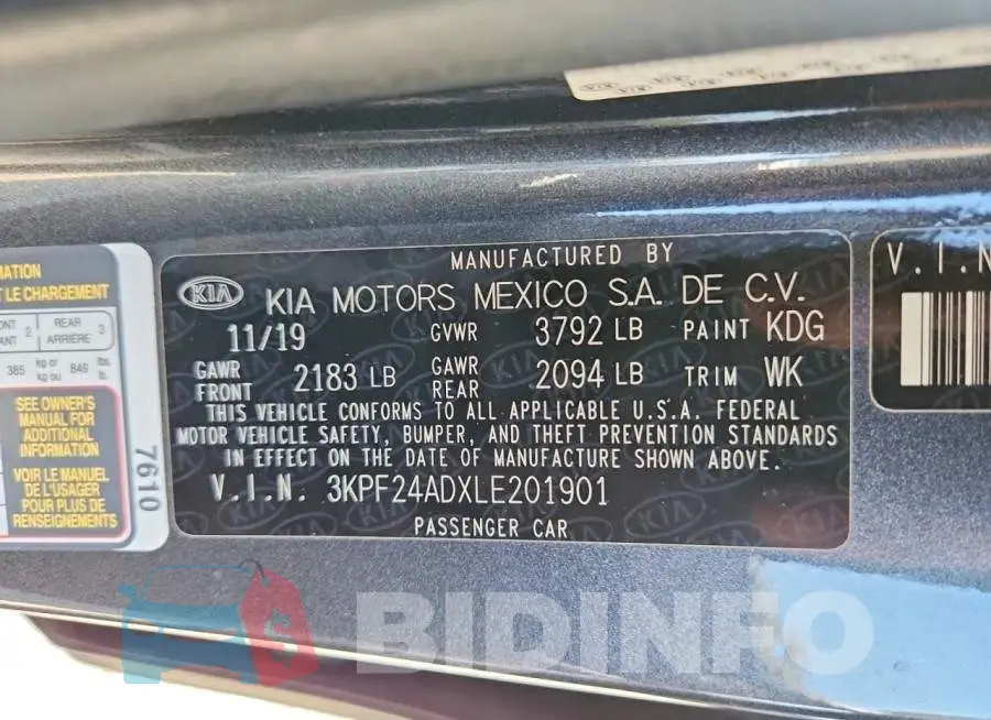 3KPF24ADXLE201901 Photo# 12