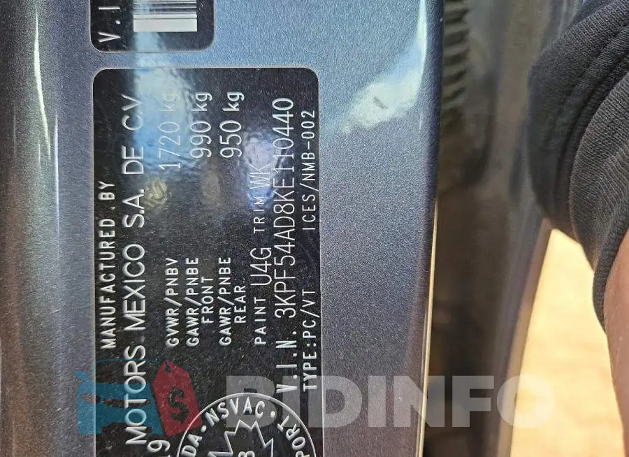 3KPF54AD8KE110440 Photo# 12