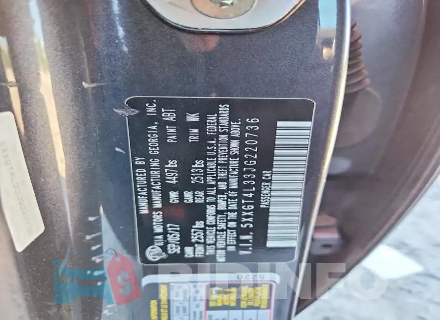 5XXGT4L33JG220736 Photo# 12