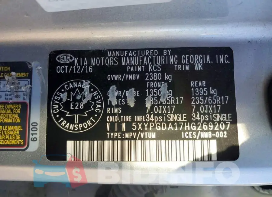 5XYPGDA17HG269207 Photo# 14