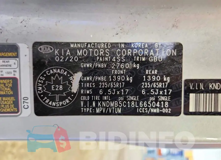 KNDMB5C18L6650418 Photo# 13