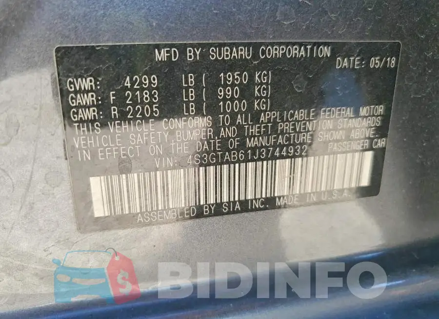 4S3GTAB61J3744932 Photo# 13