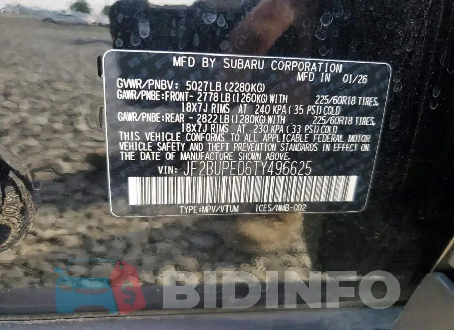 JF2BUPED6TY496625 Photo# 13