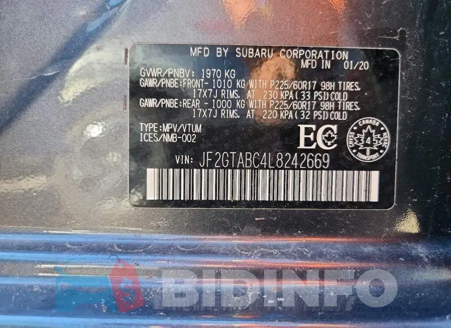 JF2GTABC4L8242669 Photo# 13