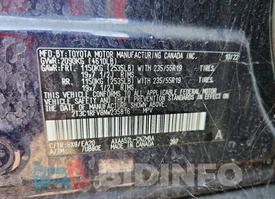 2T3C1RFV8NW235816 Photo# 13