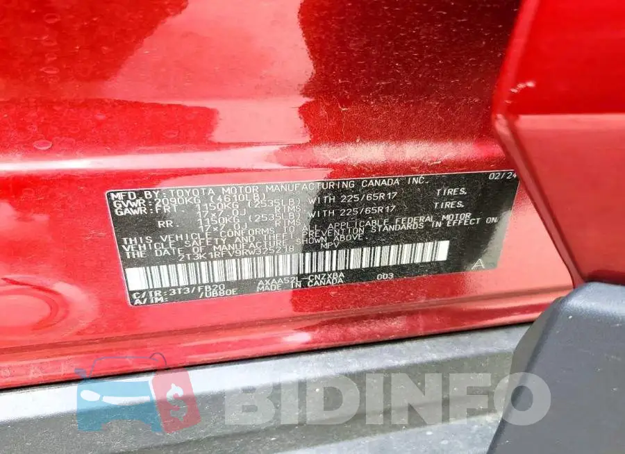 2T3K1RFV9RW325218 Photo# 13