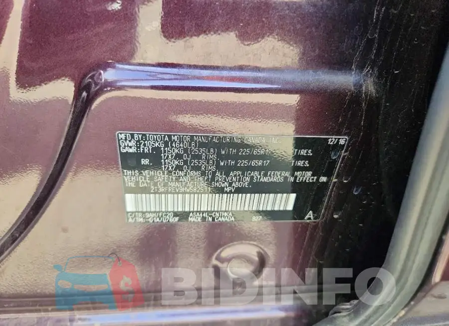 2T3RFREV9HW582511 Photo# 12