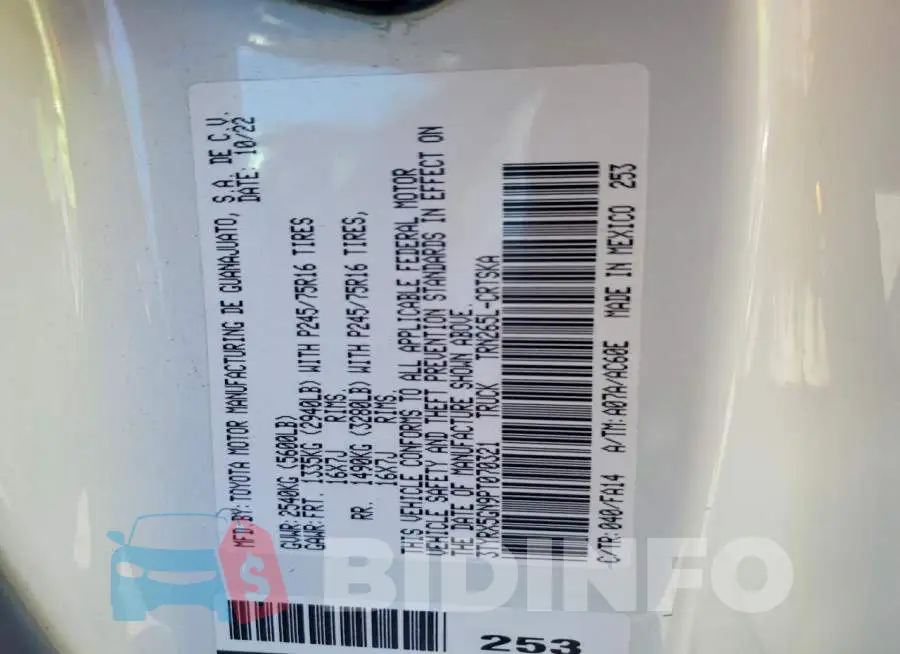 3TYRX5GN9PT070321 Photo# 12