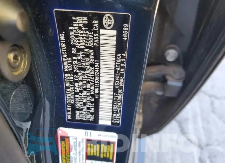 4T1BK1EB3HU244941 Photo# 12