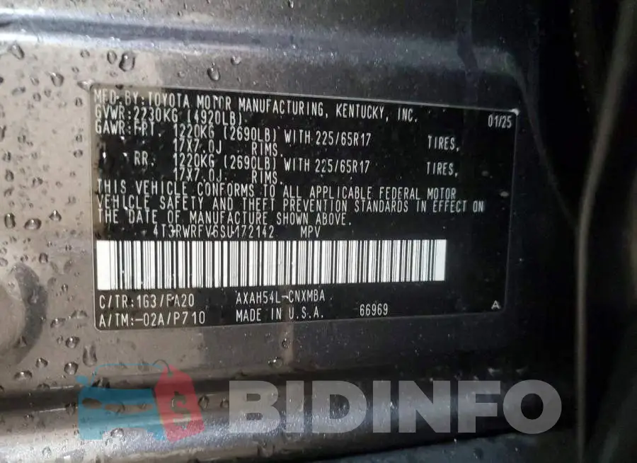 4T3RWRFV6SU172142 Photo# 13