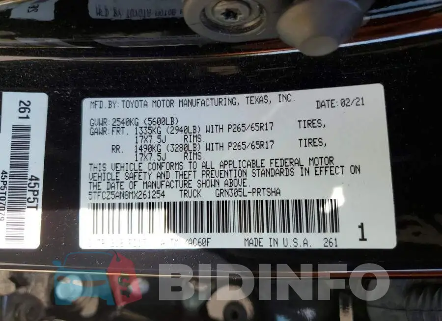 5TFCZ5AN8MX261254 Photo# 13