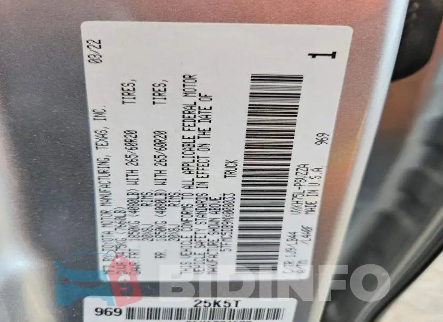 5TFMC5DB9NX008033 Photo# 13